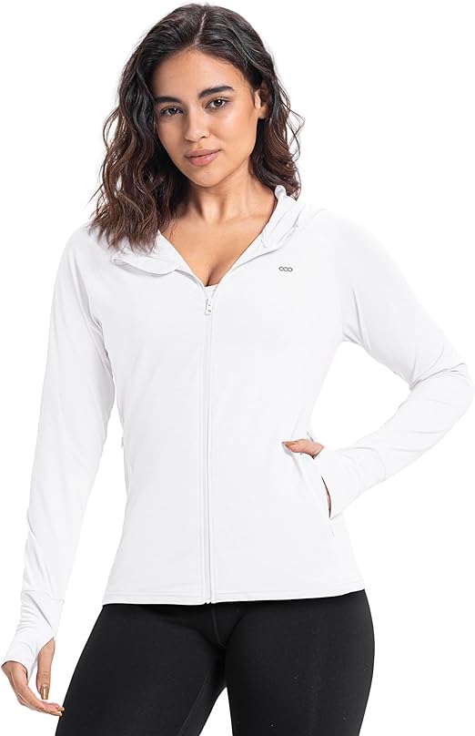 33,000ft Women's UPF 50+ Sun Protection Jacket UV Long Sleeve Hoodie Jacket Lightweight Zip up Sun Shirt for Hiking Running