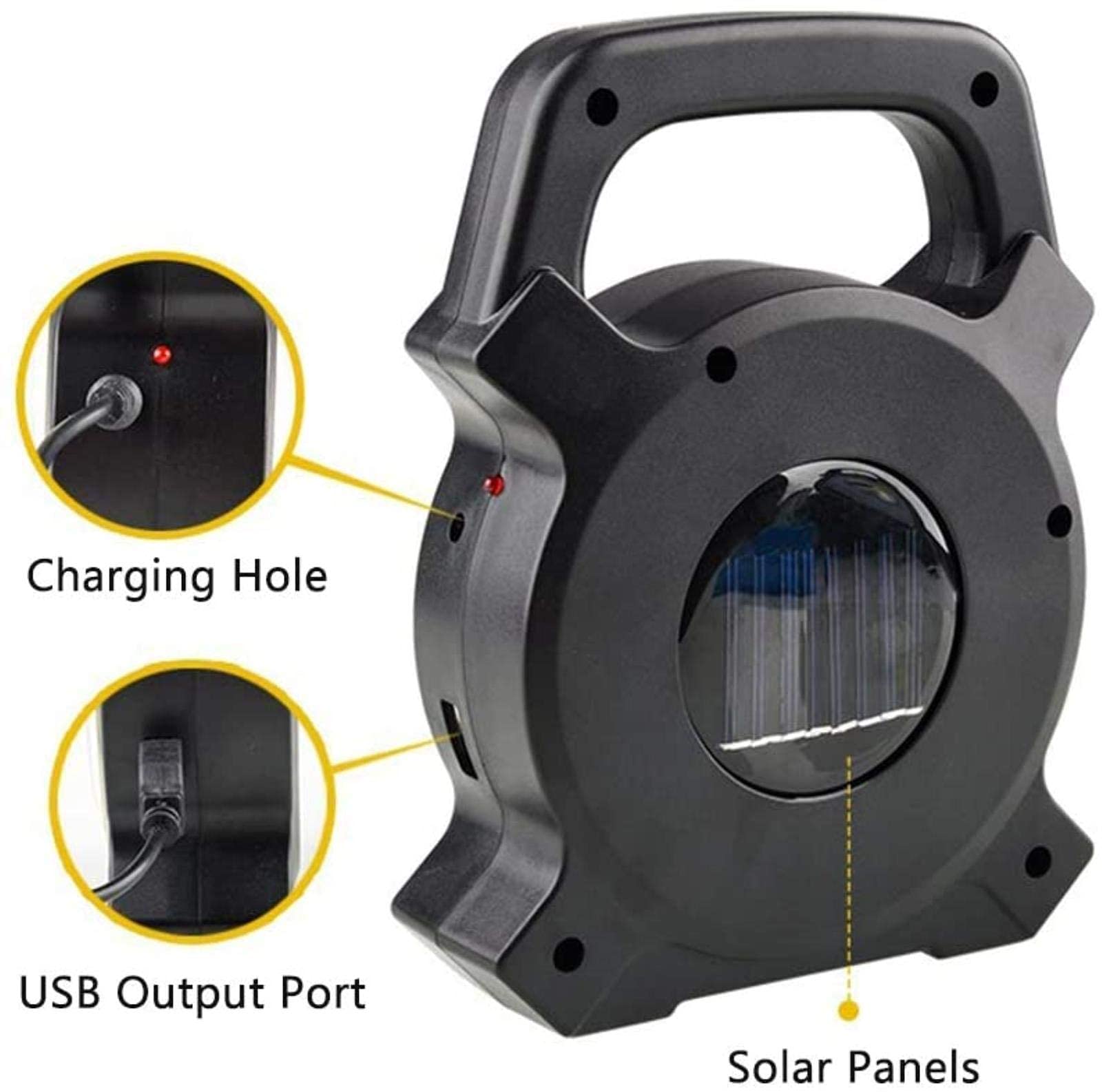 Luce da lavoro a LED ricaricabile da 30 W, proiettore portatile con 2 modalità dimmerabili, impermeabile IP65, luce esterna per campeggio, pesca, viaggi in auto, ricaricabile a energia solare