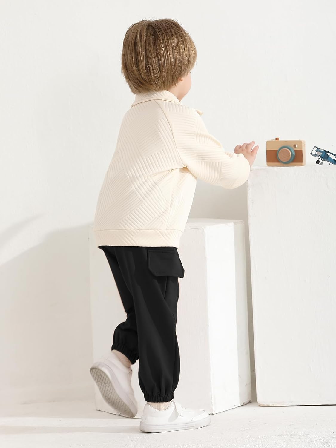 ESHOO Toddler Baby Boy Fall Winter Clothes 2 Piece Outfits Sweatsuit Boys Long Sleeve Zipper Sweatshirt and Pants Set 18M-6T - Image 5