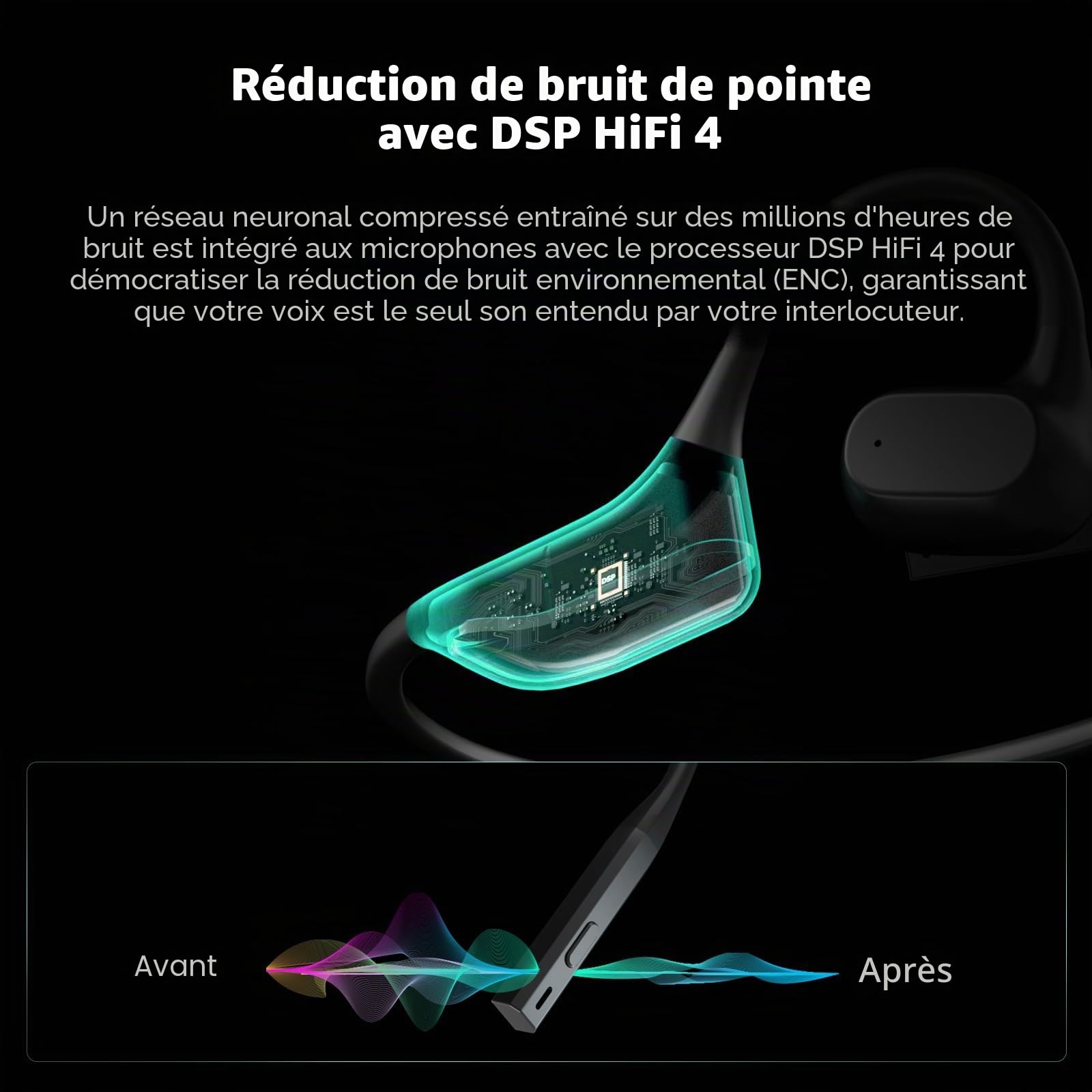 Nuroum OW20B Casque Bluetooth sans Fil avec Micro, Antibruit pour Les Appels, Connexion Multipoint Bluetooth 5.3, 15H Oreilles Libres Confort écouteurs sans Fil pour Le Travail/Bureau/la Conduite,Noir