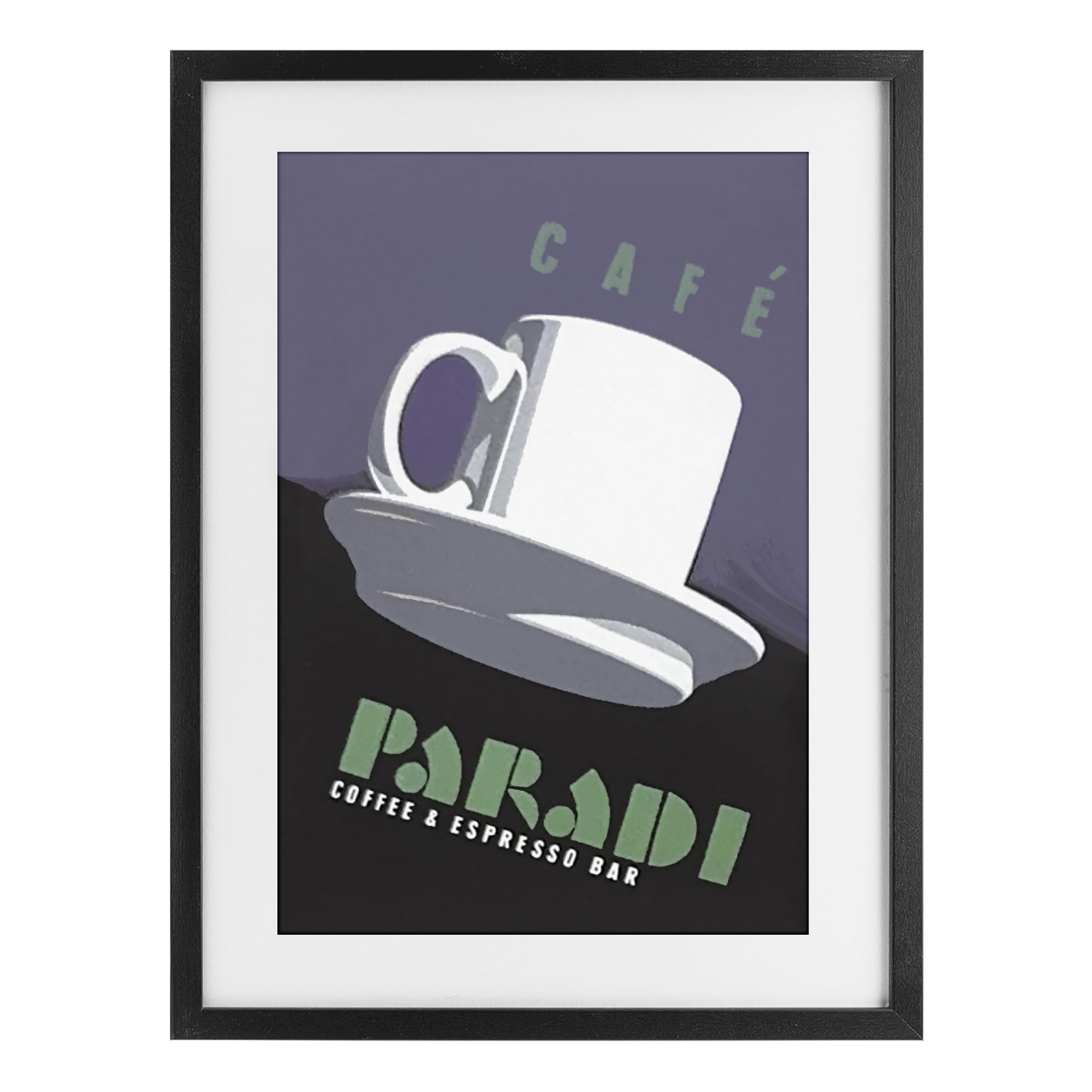 Stupell Industries Midnight Black (Textured) Coffee Espresso Typography, 17 X 23 Inch Framed Print Under Glass