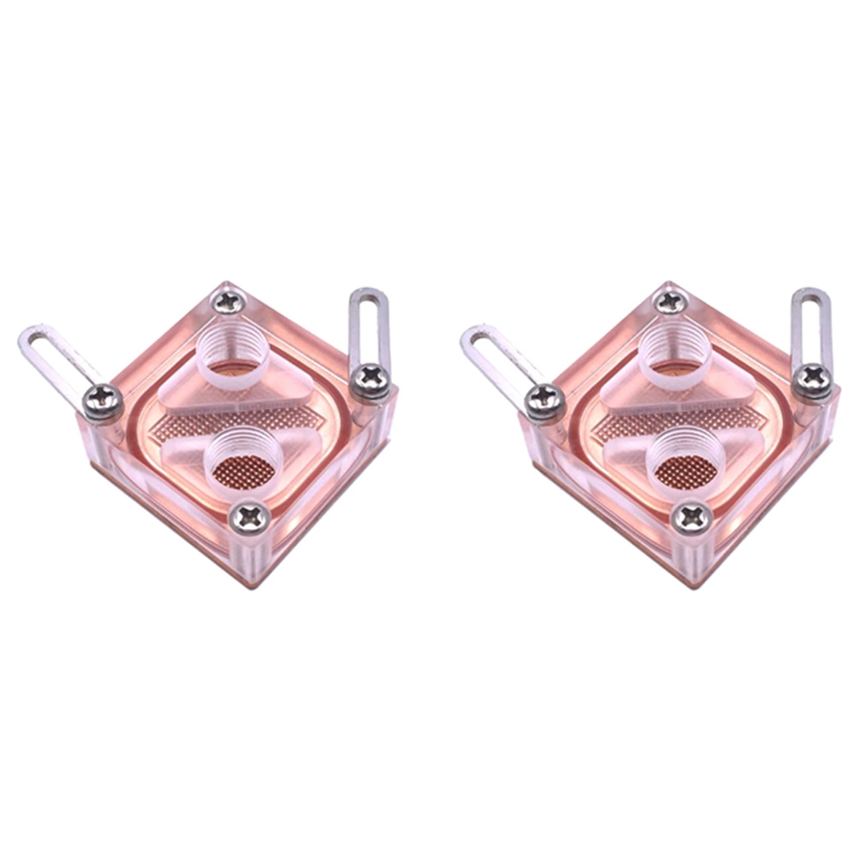 Bloc cpu et refroidissement à l'eau chipset ordinateur transparent x2