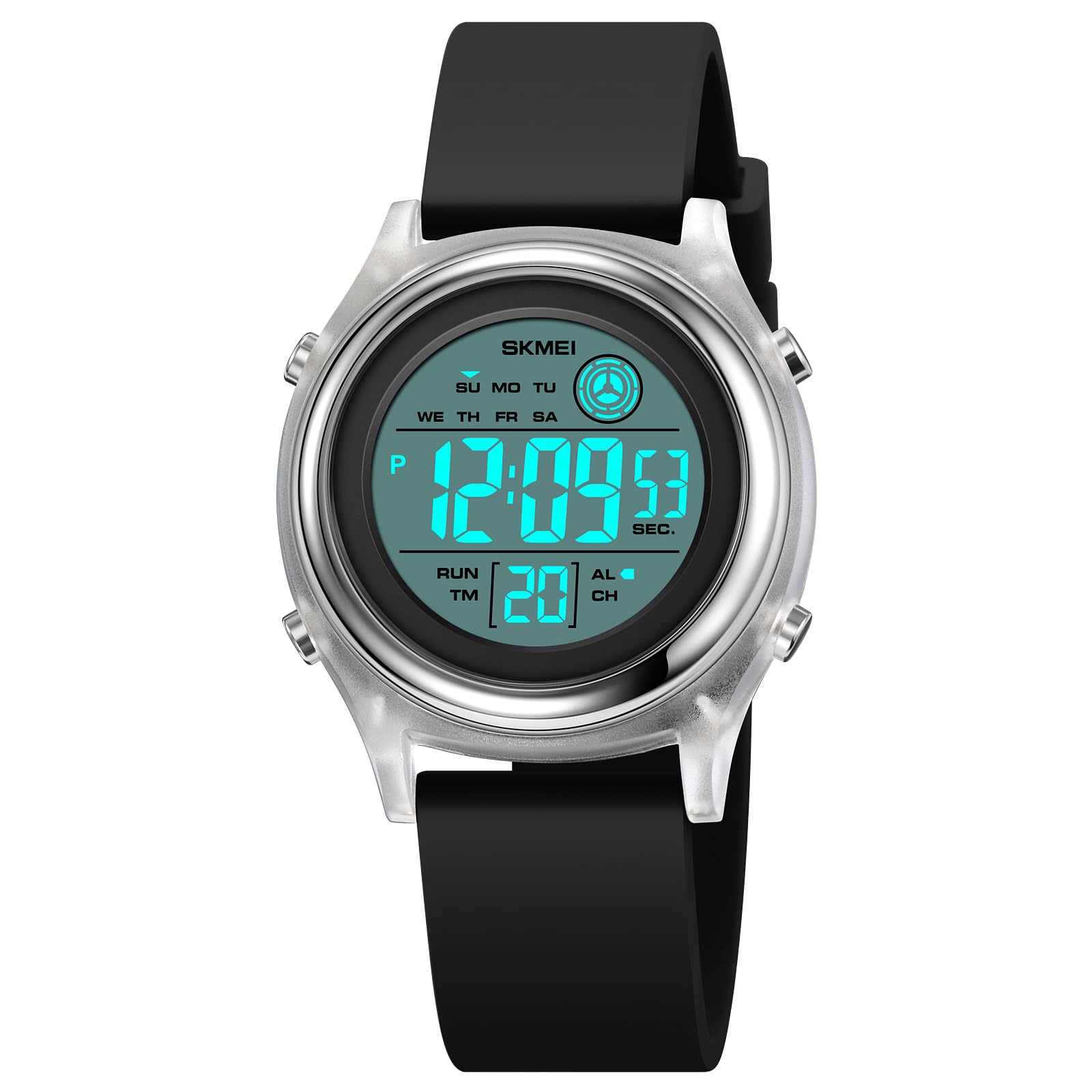 SKMEI Women's Digital Watches with Luminous Display Multifunction Waterproof Wrist Watches for Ladies(Black)