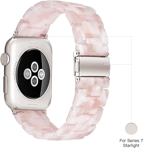 Miniatura 2 de Correa ligera para Apple Watch  Correa de resina de moda para Apple Watch Series 7, compatible con hebilla de acero inoxidable de cobre para Apple