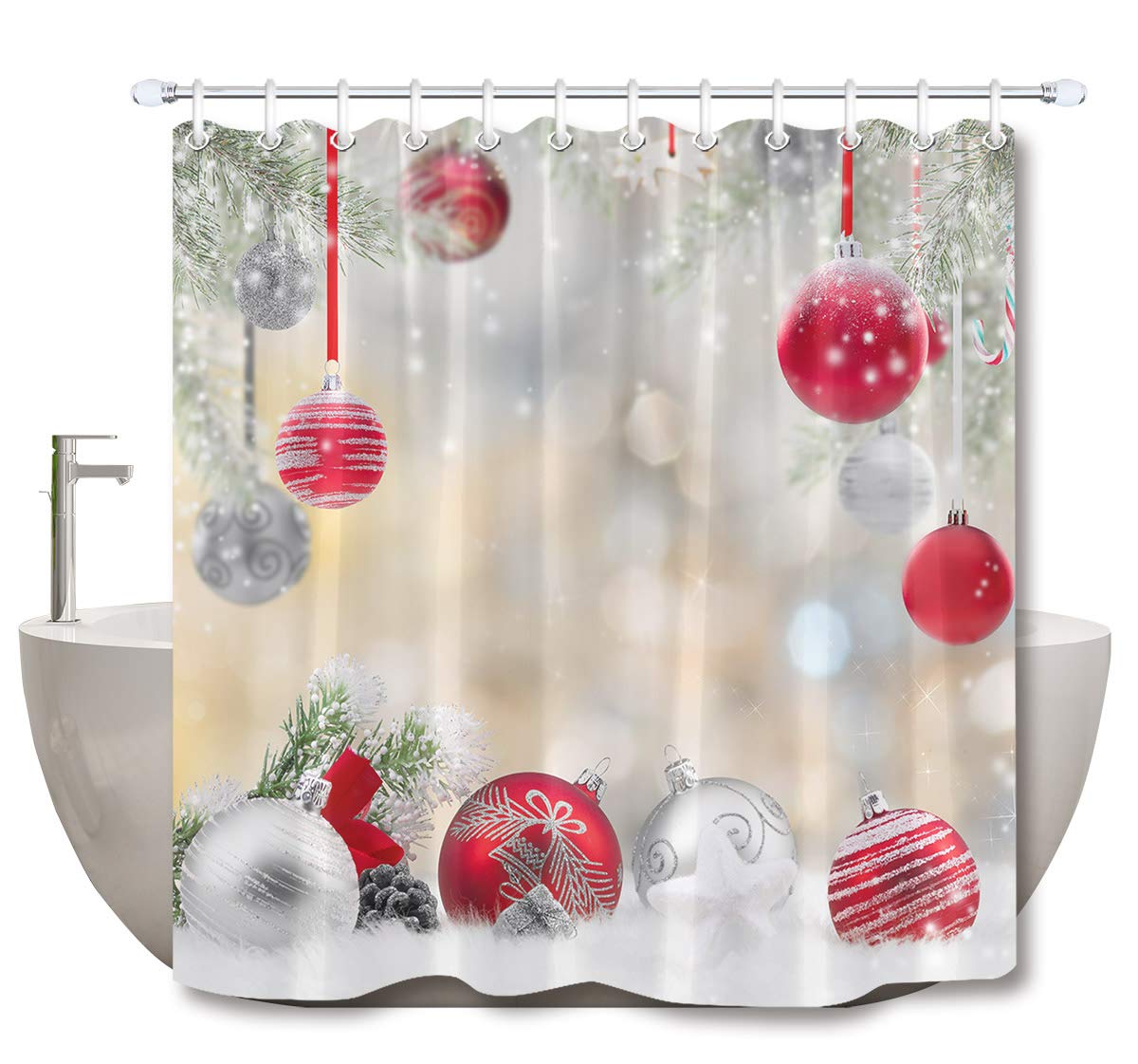 Christmas Fabric Shower Curtains Curtains & Drapes 2023