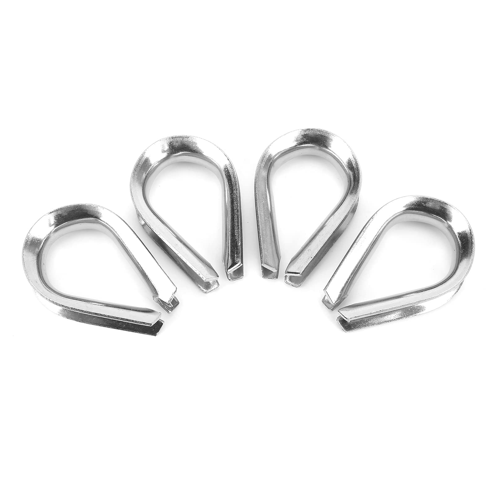 Drfeify Dedales de Cable de Cuerda de Alambre, 4 Uds 12mm M12 dedales de Cable de Cuerda de Alambre de Acero Inoxidable Aptos para Cable de Cuerda de Alambre de 1/2 Pulgada de diámetro