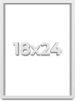 18x24 Shadow Box White Solid Pine Wood Picture Frame with Acid-Free Backing UV Acrylic & Hanging Hardware with 0.75 Inches of Usable Depth and 0.75 Inches Frame Moulding Width