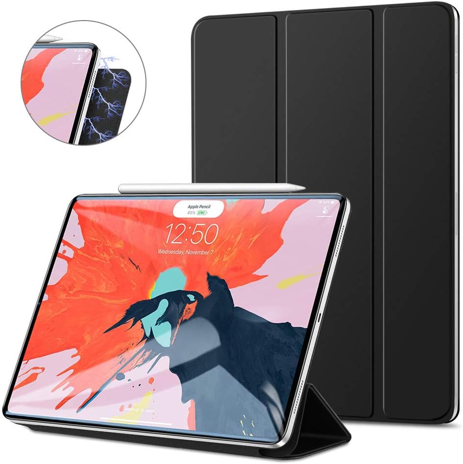 GOOJODOQ iPad Pro 11 Case,Strong Magnetic Ultra Slim Smart Cover,Support Apple Pencil Charging,with Auto Sleep/Wake function Suitable for iPad Pro 11 Inch 2018(Black)