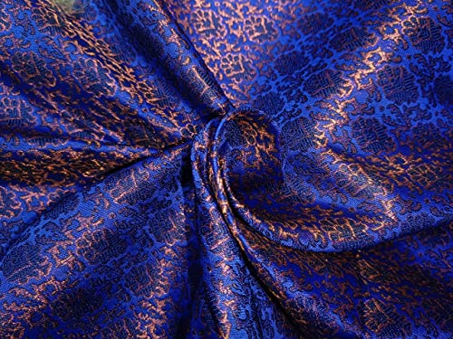 Tissu brocart de soie bleu roi, l'héritage d'un savoir-faire textile pour vos créations