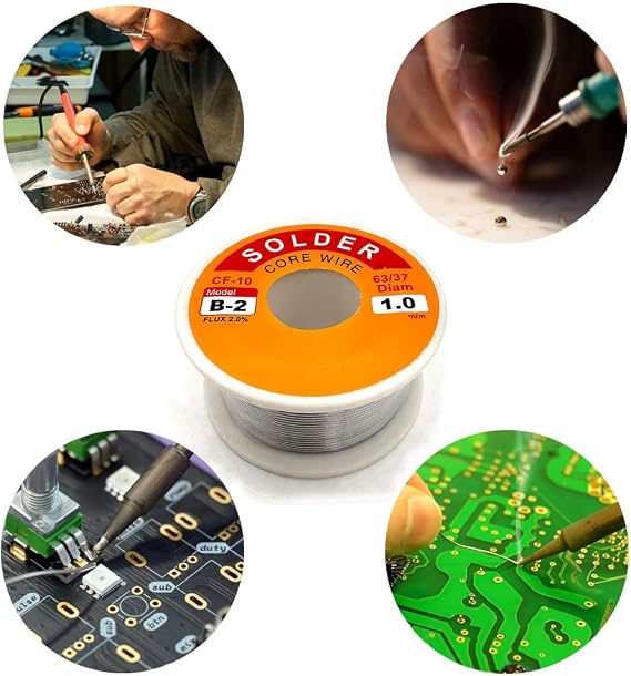 3.5oz/100g Solder Soldering Wire Rosin Core Flux 2.0% Diameter 0.6/0.8/1.0/1.2/1.5/2.0MM Soldering Iron Tin Wire Coil Low Melting Point Welding Tool (0.5mm)