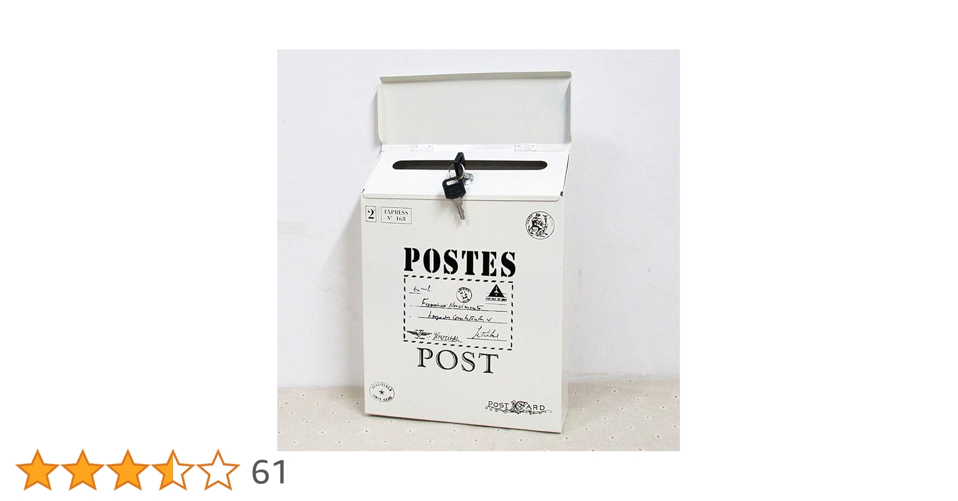 未使用品、長年倉庫保管による汚れあり】牛柄 郵便受け 中型 輸入品 楽天