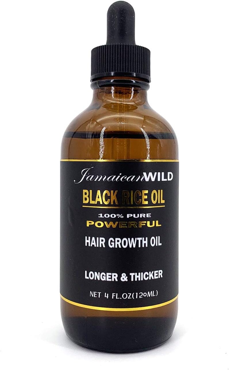 Jamaican WildBlack Rice Oil Hair Growth Oil 4oz - Tea Tree | All Natural Hair Growth Oil for Stronger, Thicker, and Longer Hair.