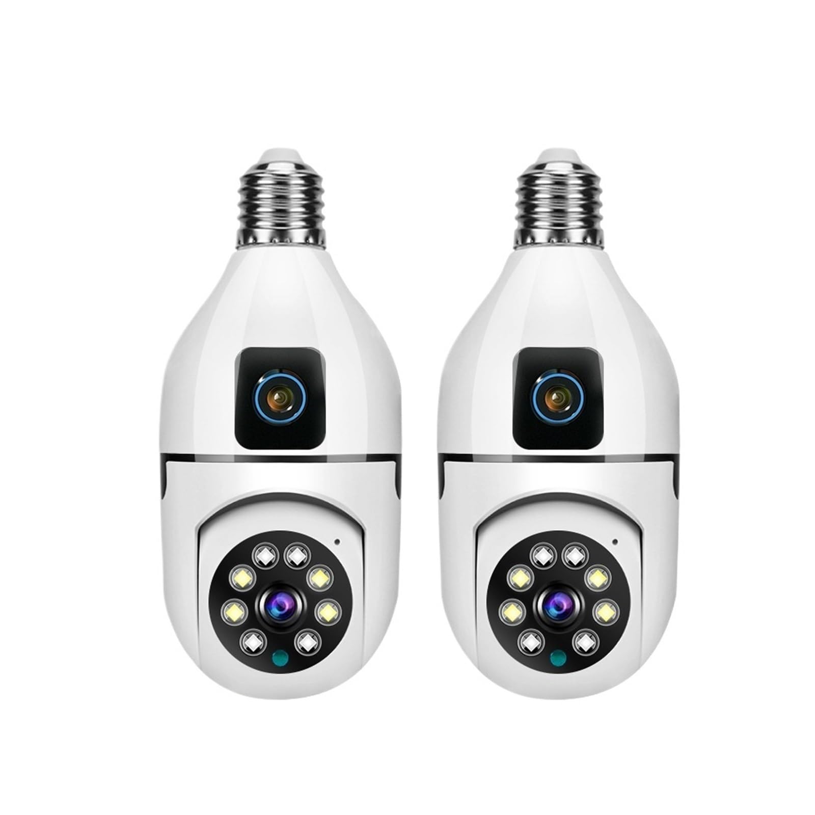 4K CCTV PTZ WiFi Double Objectif Double écran E27 Ampoule caméra Tuya Vie Intelligente sécurité caméra de Surveillance vidéo AI Humain Suivi Automatique(Cam Add 32G Card x2)