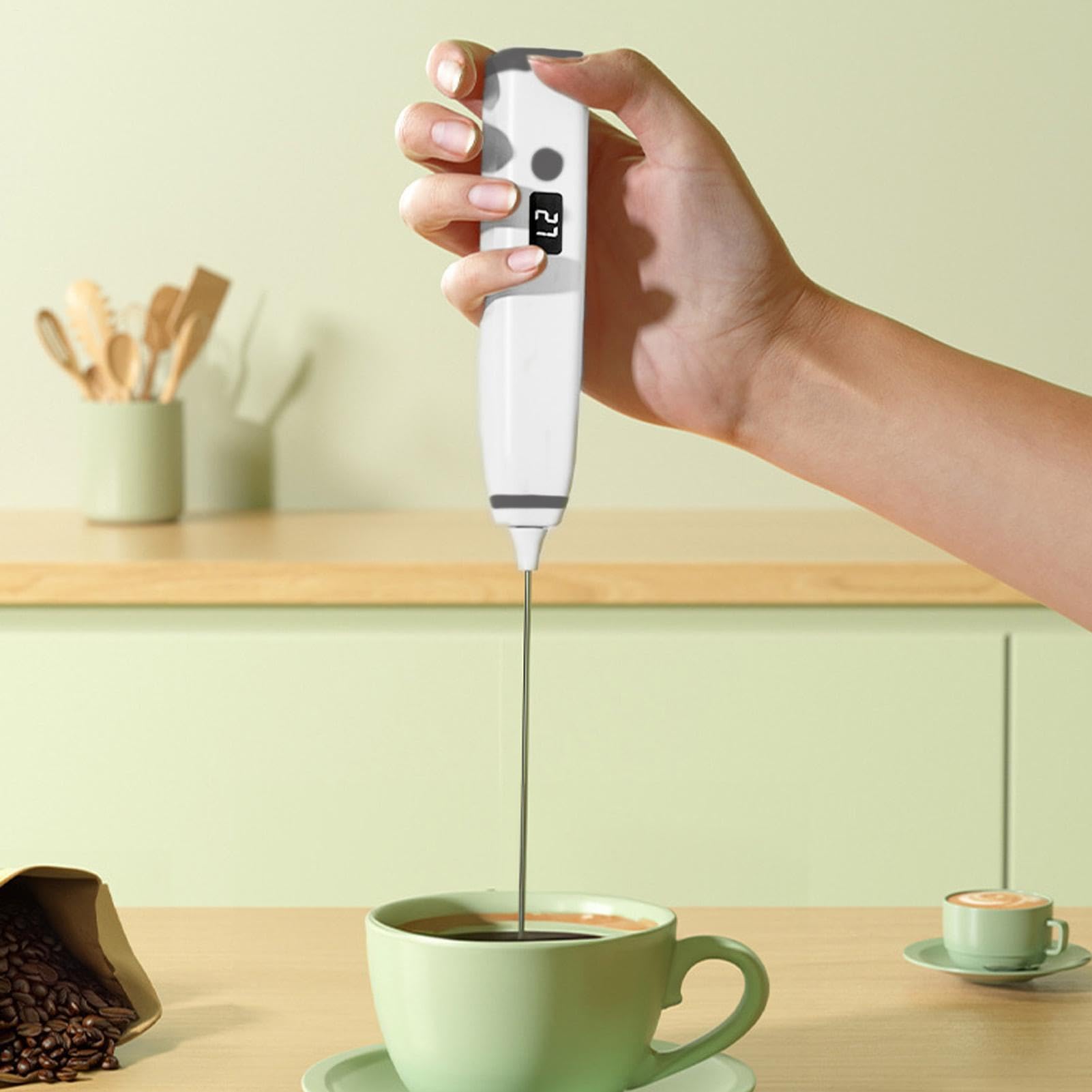 Montalatte Da Caffè 3 Velocità Ricaricabile Senza Fili Elettrico Portatile
