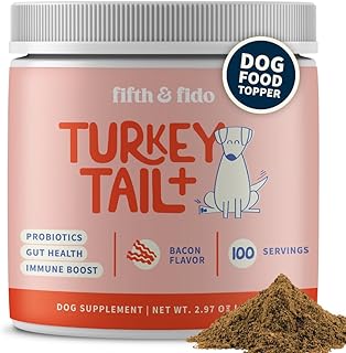 Fifth & Fido Turkey Tail Mushroom for Dogs – Lipoma Treatment for Dogs - Mushroom Supplement with Immune Support for Lipoma, Lumps & Bumps – Premium Pet Vitamins and Supplements Made in USA, 100 Serv.