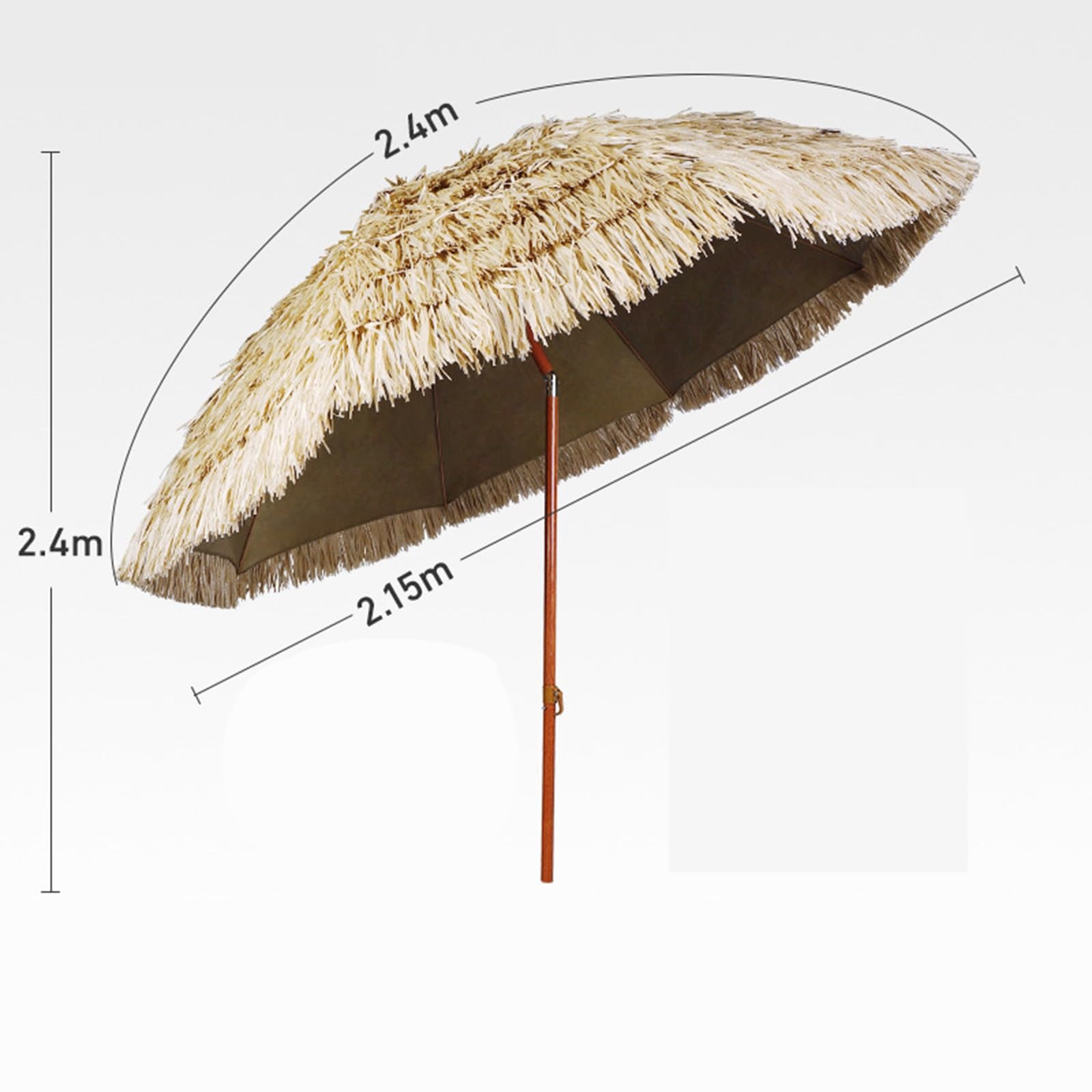 Materiał PP imitacja słomy parasol, parasol plażowy na dziedzińcu pokryty strzechą, balkon na zewnątrz basen ogrodowy Camping parasol przeciwsłoneczny