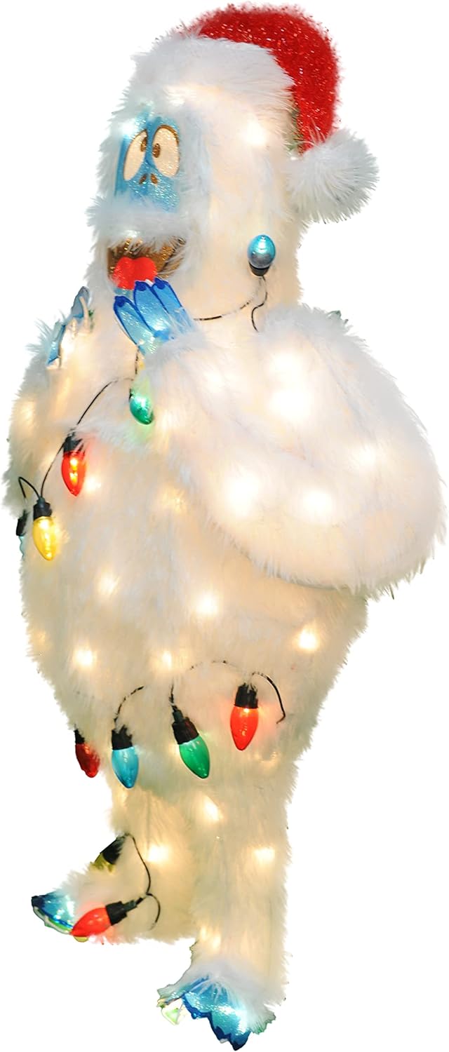 Rudolph 36 INCH Bumble in Santa HAT and Lights Outdoor 3D LED Yard DÉCOR