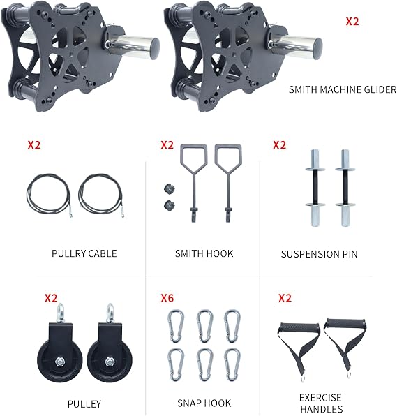 MARLANG Power Rack Attachments for Workout Equipment Home Gym and Cable Machine, Smith Machine Attachments for Bench Press Squat Weight Lifting Lat Pulldown Cable Crossover