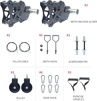 MARLANG Power Rack Attachments for Workout Equipment Home Gym and Cable Machine, Smith Machine Attachments for Bench Press Squat Weight Lifting Lat Pulldown Cable Crossover