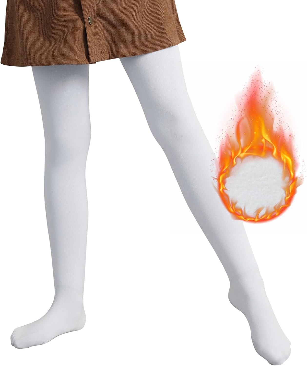 Century Star Girls Thick Fleece Lined Tights - Thermal Warm Leggings Toddler High Waist Winter Ballet Dance Tights