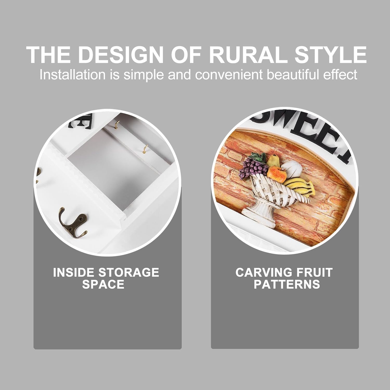 Vintage Wall Mounted Storage Rack and Coat Hook Wooden Wall Hanger Rustic Entryway Organizer with Key Hooks for Home and Hallway Decor