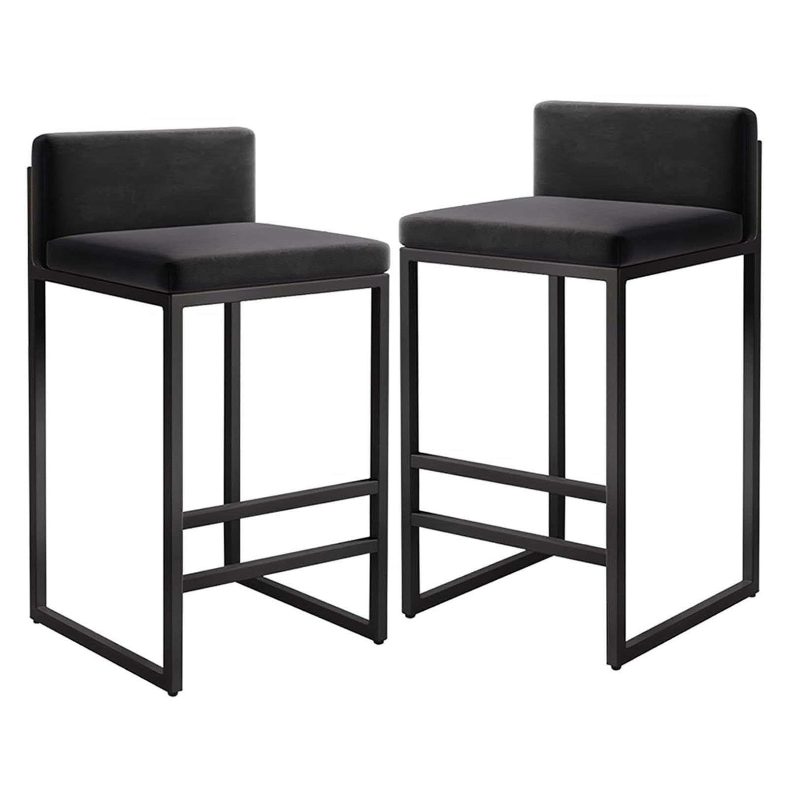Chaise de cuisine en velours lot de 2 pour comptoir de bistrot moderne