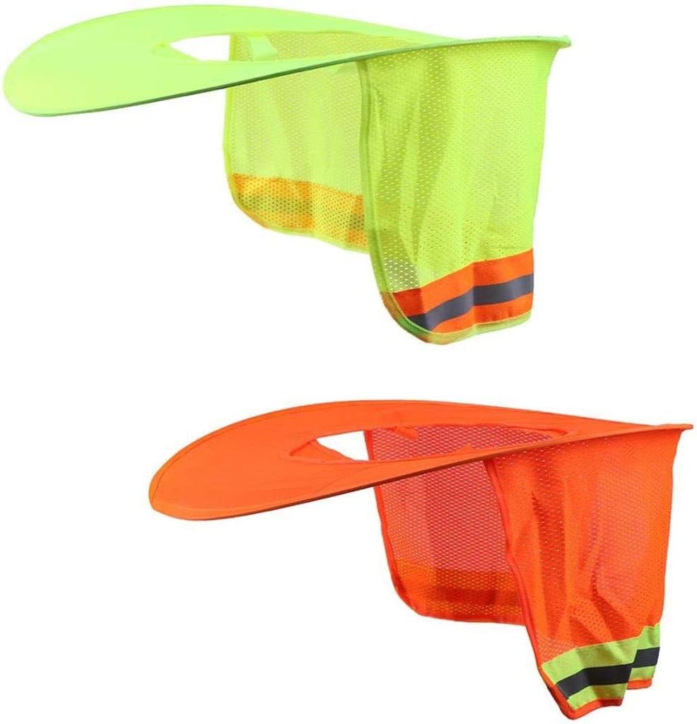 4 Pack Hard Hat Sun Shade Sun Shield,Full Brim Mesh Neck Sunshade Protector for Hardhats,High Visibility,Reflective,Safety Helmet Neck Shield Shade Sun Visor,Hard Hat Not Included,Yellow