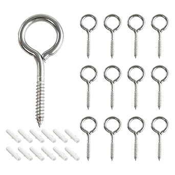12 PCS Stainless Steel Eye Screws, 2.5