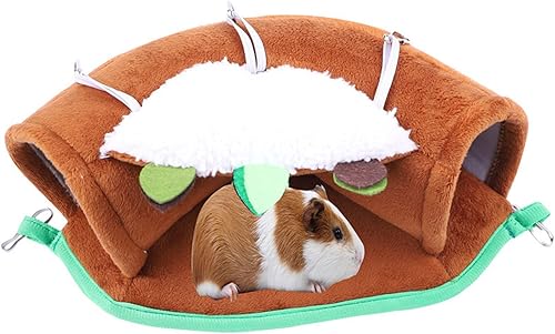Rat Nest Bed Cage Accessories Hamster Hedgehog Pet Bed House Resistente al viento Gran Espacio Marrón