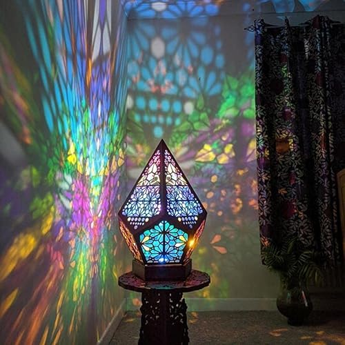 Miniatura 6 de Polar Star - Lámpara de pie grande con luces LED de diamantes coloridos, lámparas bohemias, funciona con pilas, luces LED coloridas para habitación,