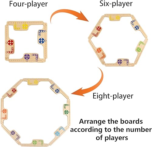 Miniatura 2 de Versión mejorada de clavijas entrelazadas y bromistas juego de mesa de madera, multijugador portátil de canicas y bromistas con tarjetas para