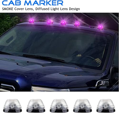 Miniatura 8 de Luces marcadoras transparentes para cabina de techo, luz de circulación con 168 bombillas LED rosadas, repuesto compatible con Ford F150 F250 F350