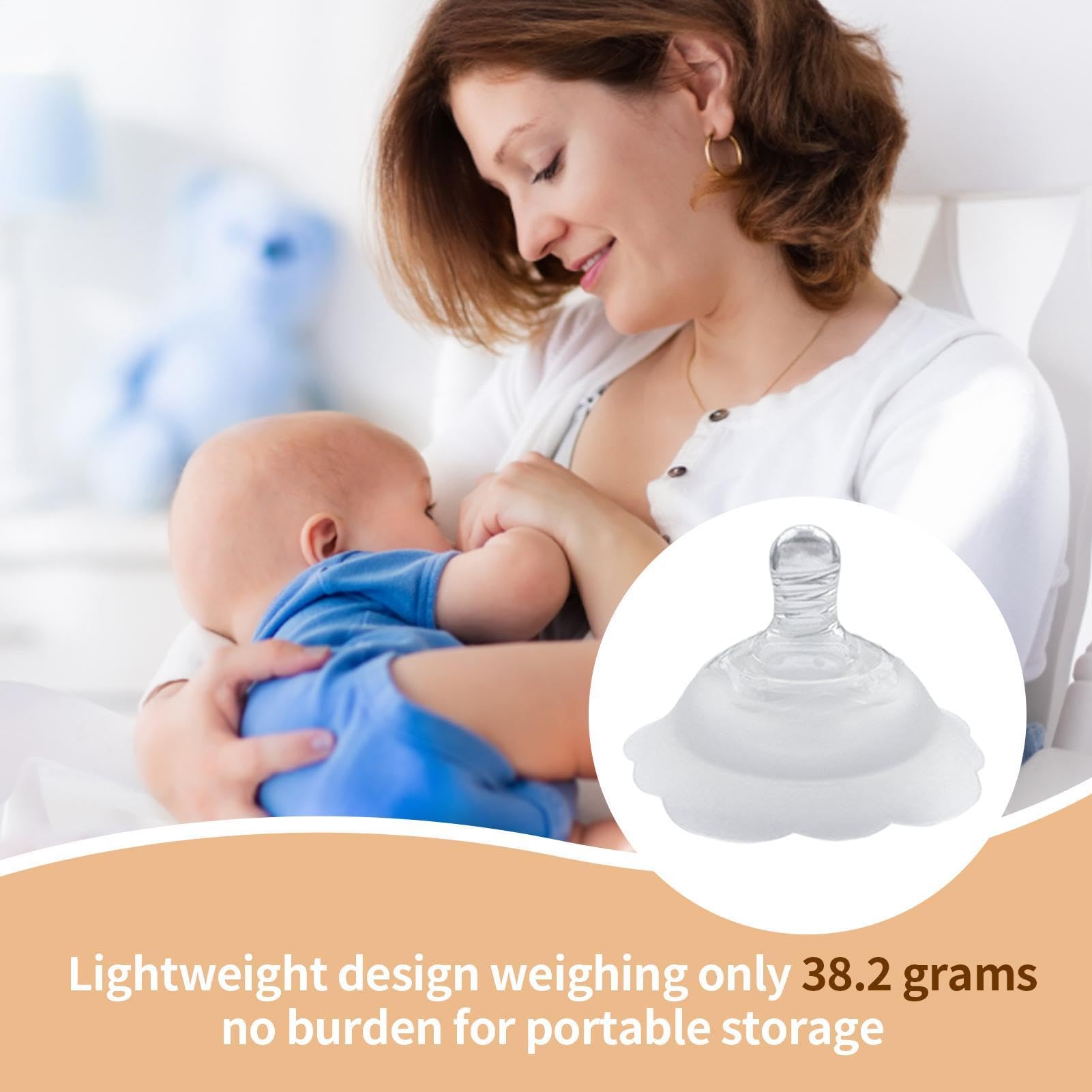 Lot de 2 protections de tétons d'allaitement - En silicone de 0,6 cm - Protection douce pour soins - Design moderne - Longue durée de vie - Pour la nourriture