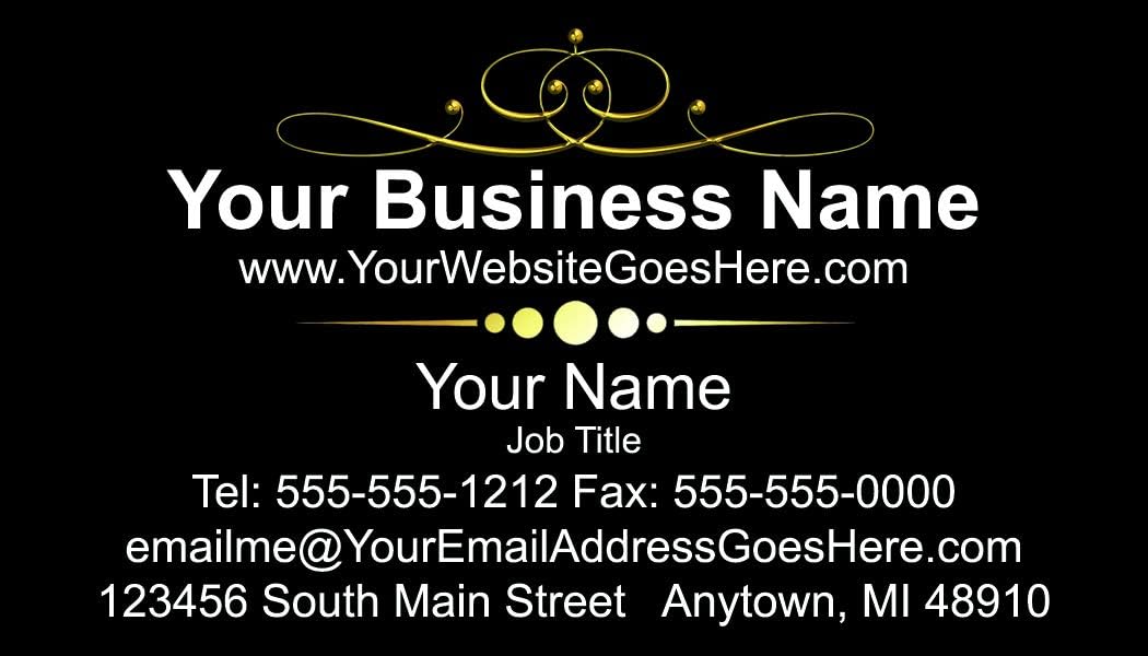 500 Full Color Double Sided Business Cards on 16pt (350 gsm) with UV Coating - Black Elegant Design