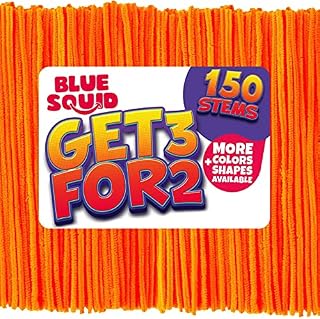 Blue Squid Pipe Cleaners Craft Chenille Stems - 150 Pcs Green Chenille Cleaners, Green Pipe Cleaners, DIY Art & Craft Projects, Kids Fuzzy Sticks Crafts, Extra Long Pieces, Sparkle Crafting Colors