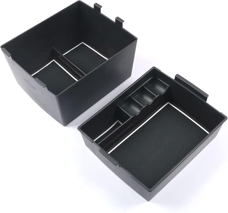 Organizador de console central CDEFG para Ford Maverick 2022 a 2026 – 2 peças com acabamento branco