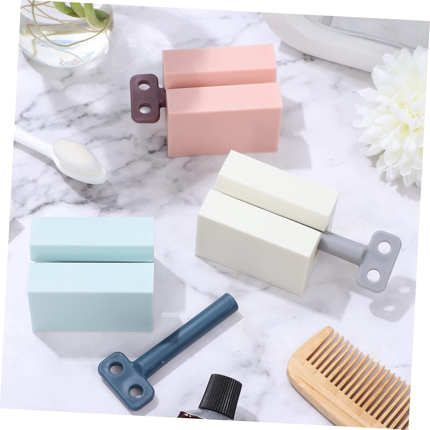 Healifty 18pcs Toothpaste Dispensers Compact Reusable Holders for Effortless Squeezing of Toothpaste and Creams for Bathroom Organization