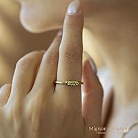 Vista 2 de MignonandMignon Personalized Birth Flower Stacking Ring, Custom Engraved Ring, Handmade Gift for Mom, Grandma, or Friend – RF1-FL