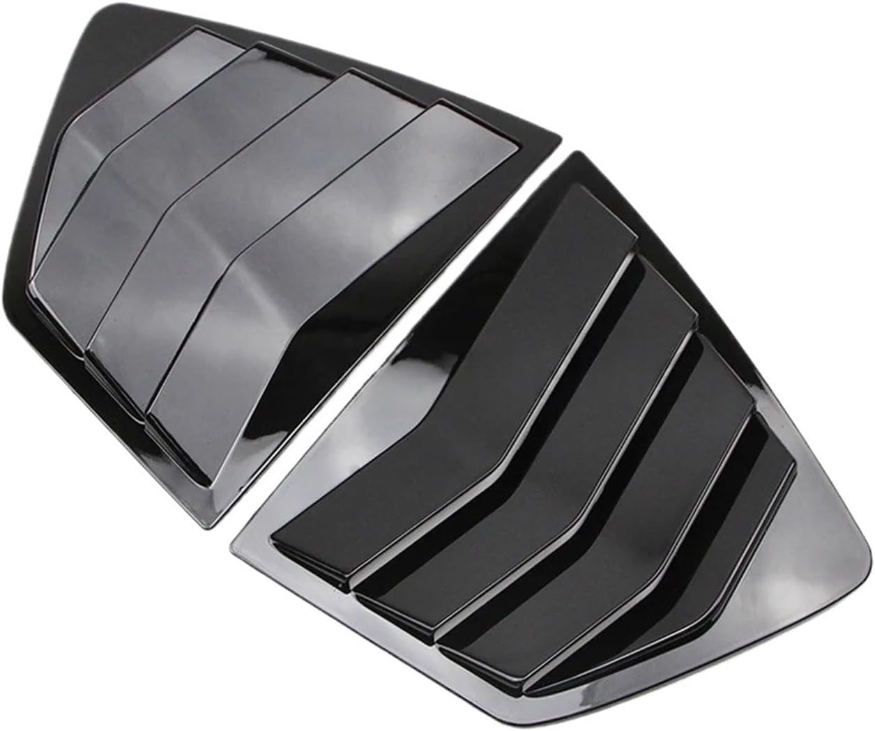 Pair Side Vent Window Quarter Louver Cover Compatible For Honda Accord 9th 2013 2014 2015 2016 2017 Rear Glossy Black Scoop Shutter