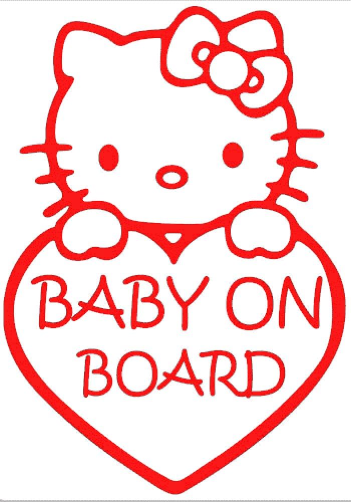 Hello Kitty Baby on Board Vinyl Decal (Car, Window