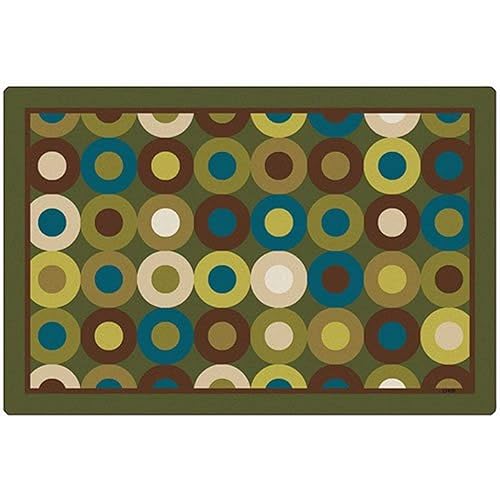 Carpets for Kids 13724 Calming Circles Nature's Colors - Alfombra decorativa para niños, 4 x 6 pies, rectangular, color marrón