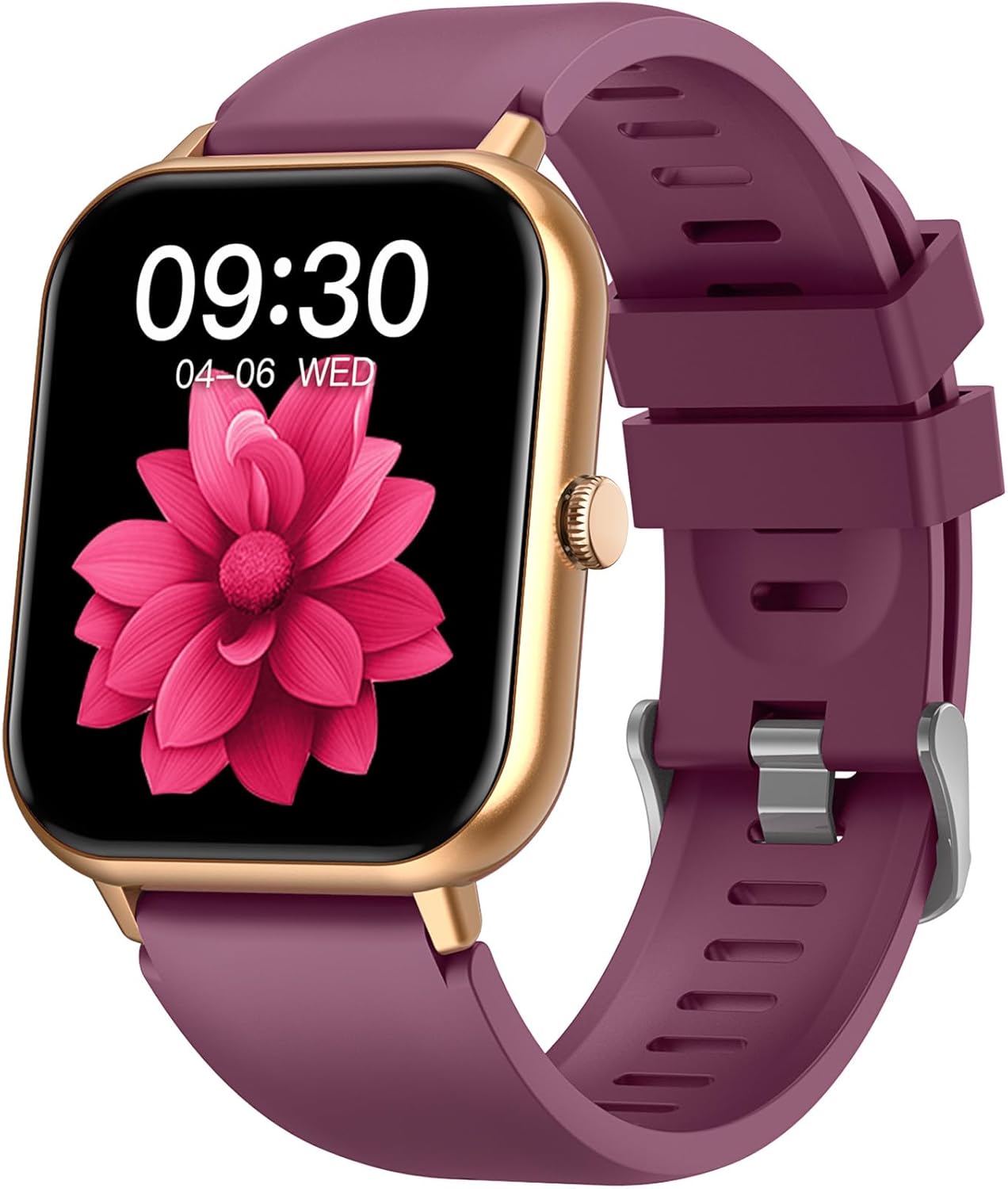 Smart Watch for Women Fitness Tracker: Red Smartwatch with Bluetooth Call Blood Oxygen Blood Pressure Monitor Compatible with Android Ios 100+ Sport Modes Heart Rate Step Counter Waterproof Ip67
