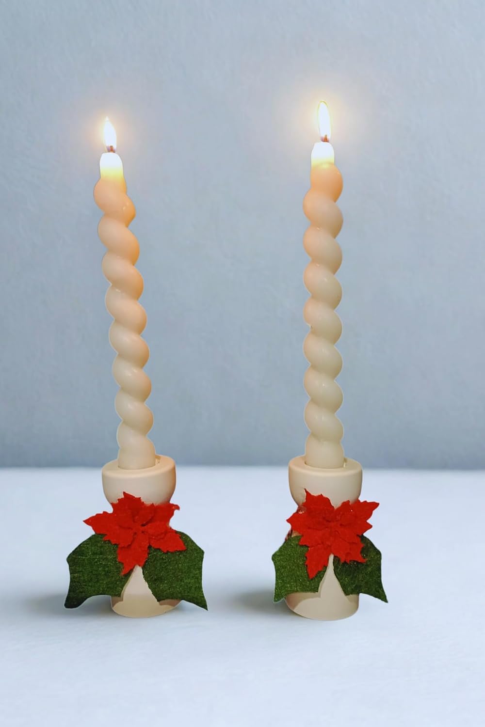 Winter & Christmas Table Decor - Minimal Stone Candle Holder, 2-Piece Set, Multicolor - Multicolor, One Size