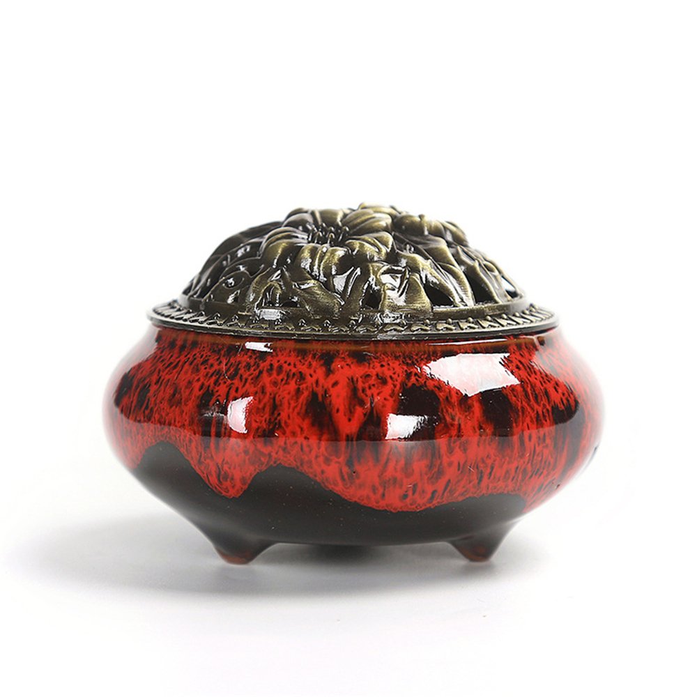 Holzsammlung Ceramic Incense Burner, Incense Holder for Cones and Sticks, Censer for Home Decoration
