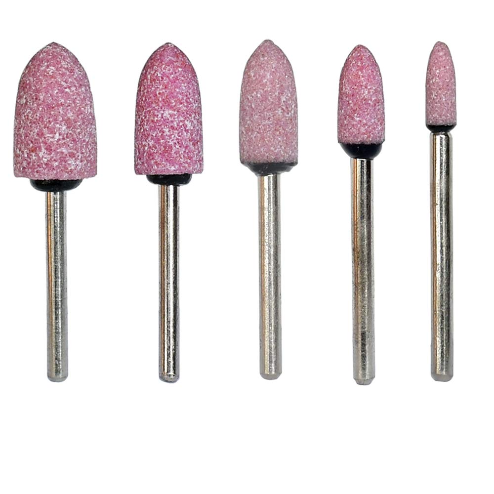 Lotatheta Abrasive Stone Mounted Points Grinding Head Wheel Bits Polishing Rotary Tool Bullet and Cylinder Shaped Pink 3mm Shank 4 - Image 4