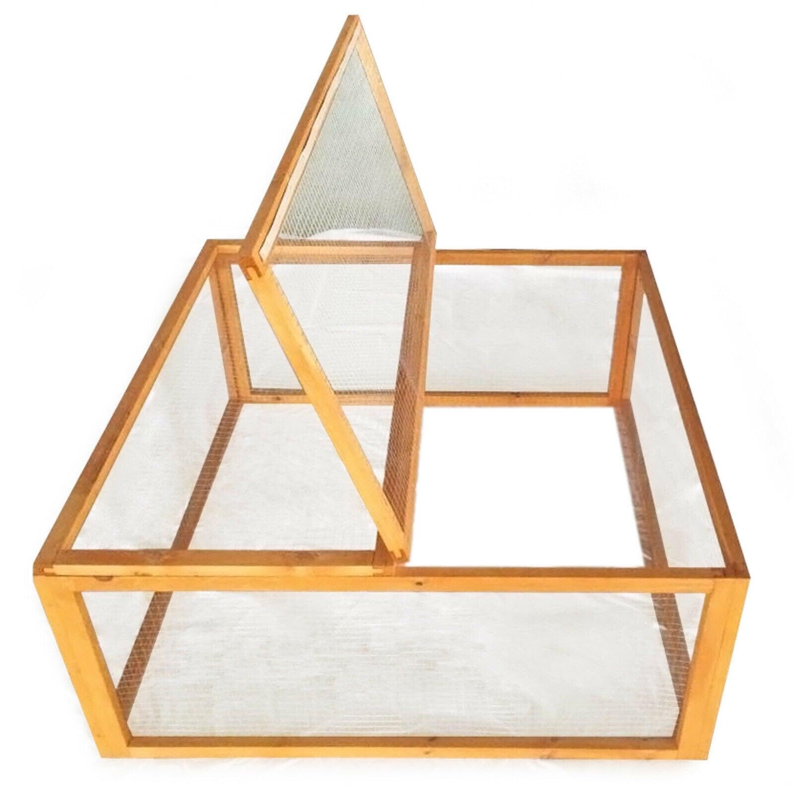 Recinto in legno, 100 cm x 100 cm x 45 cm, quadrato, coperchio a conchiglia per piccoli animali 16_0002625
