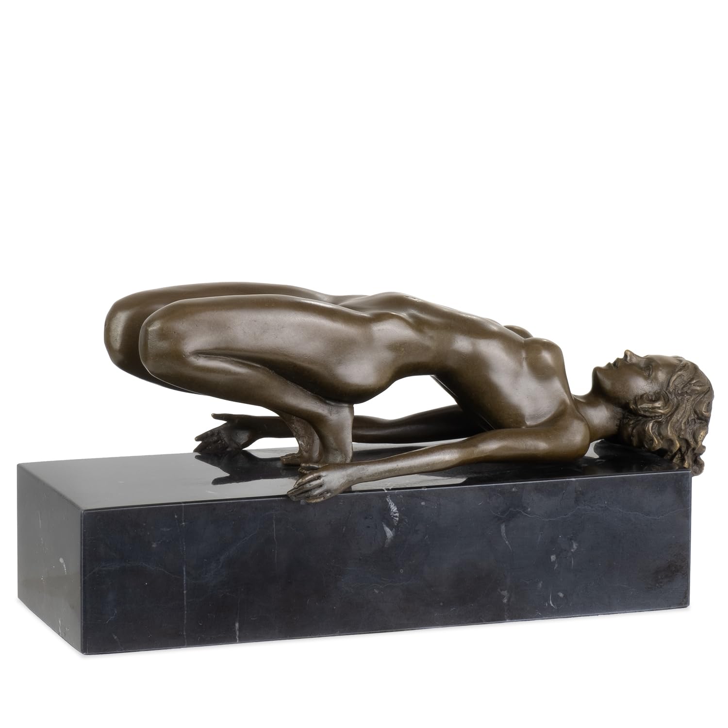 Moritz Elegante Bronze-Skulptur weiblicher Akt auf Marmorsockel - Kunstvolle Darstellung Einer liegenden Frau, Ausdruck von Schönheit und Harmonie, 24,5 cm