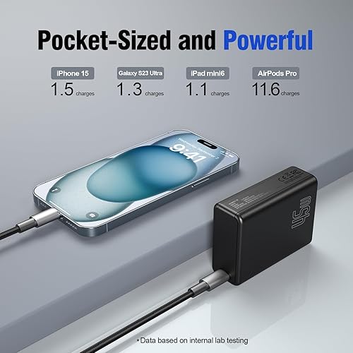 Miniatura 7 de Banco de energía de 10000 mAh, cargador portátil rápido de 45 W con puertos USB-C duales, paquete de batería compacta para iPhone 15 Series, Samsung