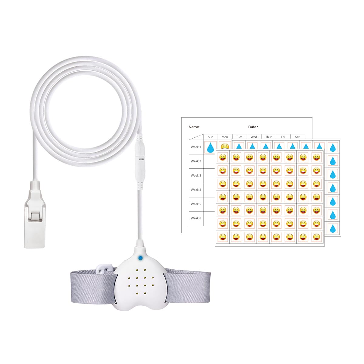 Yoicee Bedwetting Alarm for Boys and Girls, Loud Sound and Strong Vibration, Rechargeable, High Sensitivity Sensor, Pee Alarm with 2 Working Modes