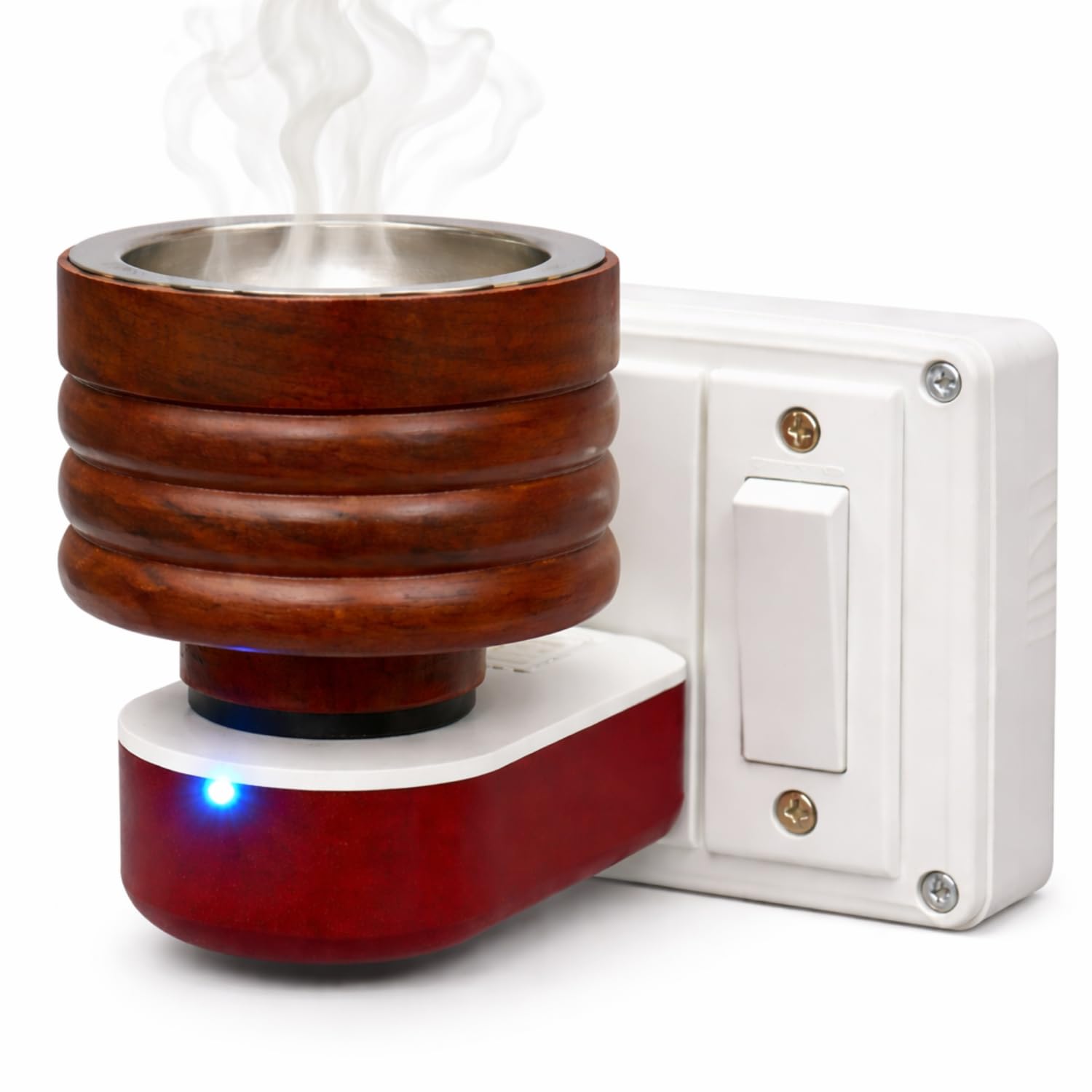 AL- FALAH Kapoor Dani Incense Holder Electric Camphor Burner Beautiful Smart Kapur Dani Night Lamp With Switch,Aroma Diffuser And Dhupdani With Bakhoor,Metal,Black